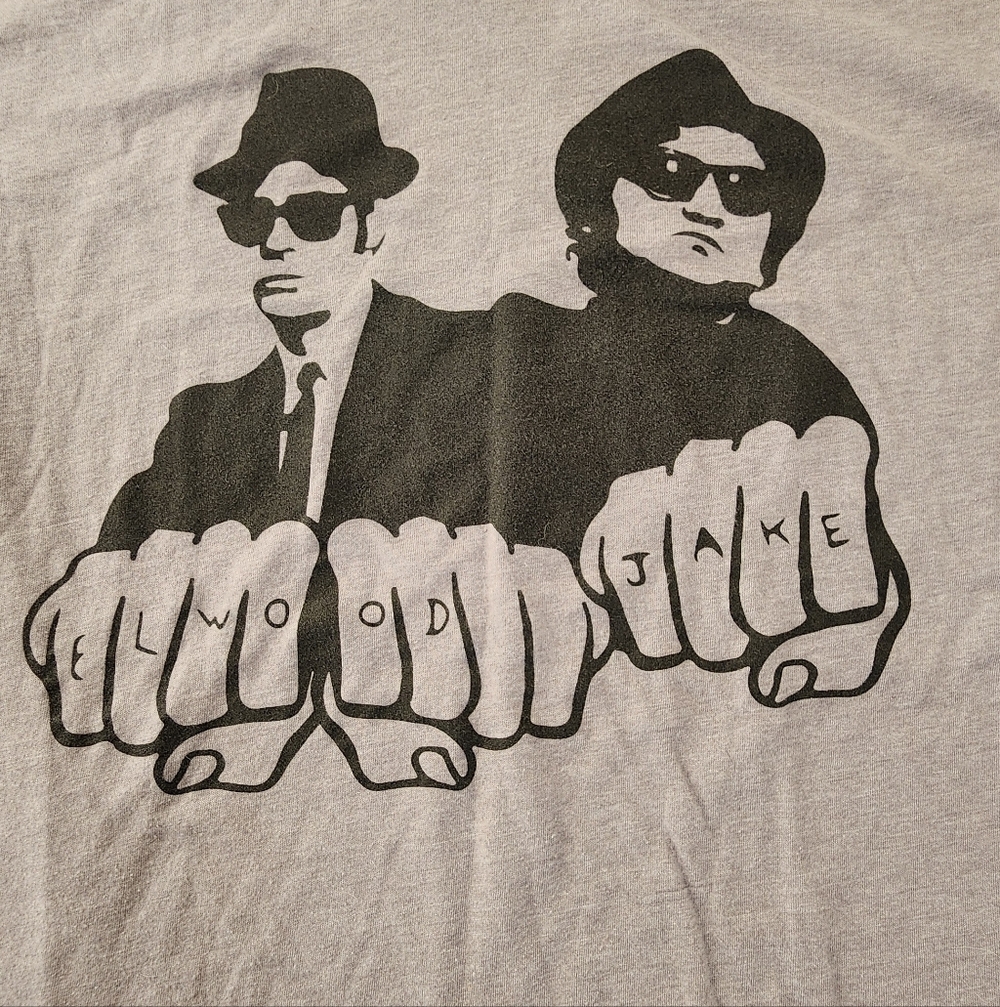 House of Blues The Blues Brothers Jake Elwood Graphic T-Shirt XL Gray Retro
